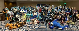 a panorama i stitched of blue dog meet! (thanks, Hugin)