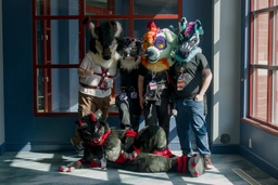 Scrumble wearing Ziggy and Tra$h wearing Scraps!