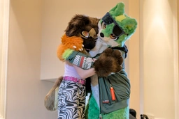 (3/4) at the dance comp, two contestants hug it out